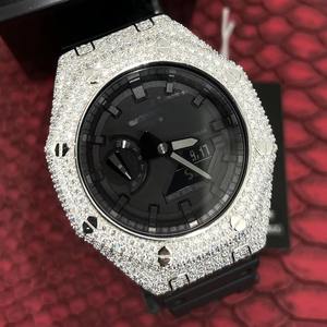 Luxury Moissanite Diamond Watch Stainless Steel Iced Out Automatic with Rubber Strap - Product Image 1
