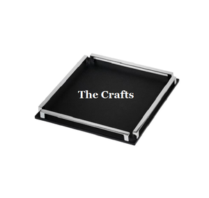 ถาดเสิร์ฟอาหารทรงสี่เหลี่ยมพร้อมที่จับอลูมิเนียมถาดไม้และหนังดีไซน์ที่น่าสนใจ - Product Image 6