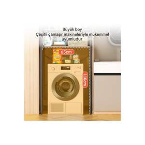 Étagère de rangement double couche scandinave moderne grande capacité 65x150 cm, meuble supérieur en métal pour salle de bain et machine à laver - Product Image 5