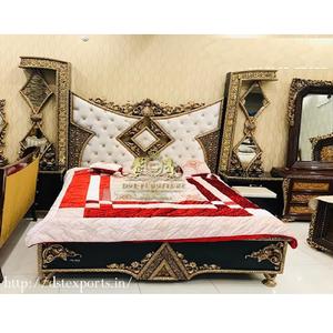 เตียงควีนไซส์แกะสลักหนักที่สวยหรูการออกแบบที่หรูหราไม้แกะสลักกรอบเตียงเตียงเตียงยุโรปหรูหราและเฟอร์นิเจอร์ห้องนอน - Product Image 1