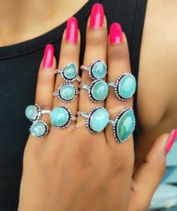 แหวนเงินแท้พลอยสีฟ้า925อัญมณีสีเงินแท้สำหรับผู้หญิงเครื่องประดับแฟชั่นสำหรับงานแต่งงานของขวัญแต่งงาน - Product Image 5