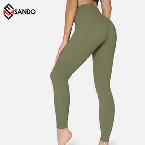 กางเกงเลกกิ้งเอวสูงผ้าสแปนเด็กซ์ระบายอากาศได้ดีชุดโยคะออกกำลังกายแบบแห้งเร็วมีโลโก้กำหนดเอง - Product Image 4