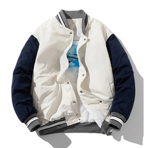 Best Price Women's Varsity Jacket Casual Wear Quick Dry Breathable Material Solid Pattern Stand Collar <b>Wool</b> Bulk Quantity <b>Dye</b> - Product Image 3