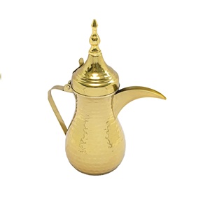 High Quality Golden Unique Brass Dallah Arabic Tea Pot Manufacturer, for Home and Hotel Decorative Dallah - Product Image 1