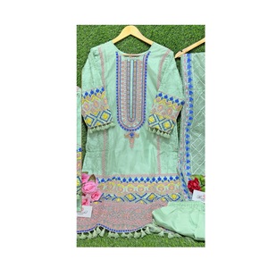 ชุดซอลวาร์จากปากีสถานสำเร็จรูปสำหรับผู้หญิงผ้าโปร่งบางปักสำหรับงานปาร์ตี้งานแต่งงาน - Product Image 1