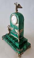 Horloge de bureau en malachite avec logo personnalisé, design moderne et luxueux pour la décoration de la maison, cadeaux pour salons professionnels, trophées et médailles