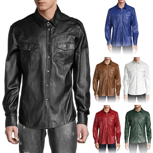 Camisa de Cuero de Cordero para Hombre, Hecha a Medida, Camisa de Cuero a la Moda, Corte Casual, Alta Calidad, Producto en Oferta - Product Image 1