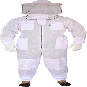 Costume d'apiculture complet à 3 couches de haute qualité en coton respirant ininflammable avec vêtements de sécurité en voile de maille - Product Image 1