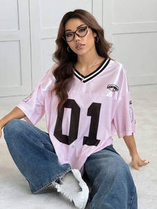 Personalizado de fútbol de los hombres Streetwear Boxy Jerseys Heavy Mesh Poliéster Unisex V Cuello Sublimación Fútbol Jersey Camisetas de los hombres - Product Image 2