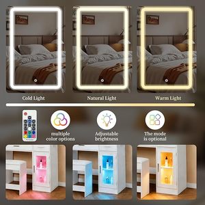 <strong>Vanity</strong> <strong>Desk</strong> <strong>with</strong> LED Mirror and RGB Lights Shelves,<strong>with</strong> Power Outlet, and <strong>with</strong> 5 Sliding <strong>Drawers</strong> &amp; 2 Cabinets for Bedroom - Product Image 4