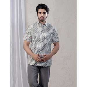 Chemise décontractée pour homme en coton imprimé à manches courtes, 100 % popeline respirante, taille XL - Fourniture ODM - Product Image 1