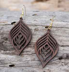 Boucles d'oreilles en bois - Product Image 6