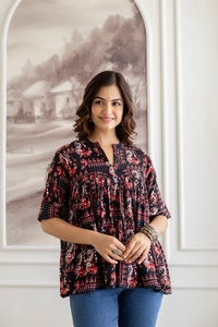 CALIDAD PREMIUM ÚLTIMO DISEÑO DE LUJO FABRICANTE INDIO ZARA TOP PERSONALIZAR PRIENTE TEMPORADA DE VERANO PURO ALGODÓN PARA MUJER WEAR - Product Image 5