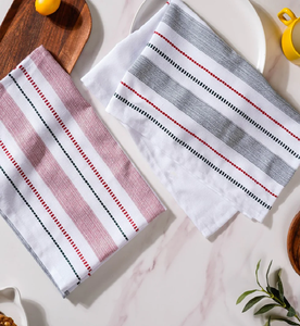 Serviette en coton texturé multicolore roulée pour la cuisine, disponible à prix de gros. - Product Image 3