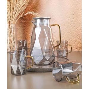 Acar 90 brocca di vetro affumicato Set 1500 ML + 4 bicchieri 300 ML