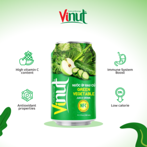 Caliente 330ml Bebida de jugo de vegetales verdes OEM ODM Fábrica hecha en Vietnam Puré Ingredientes NFC - Product Image 3