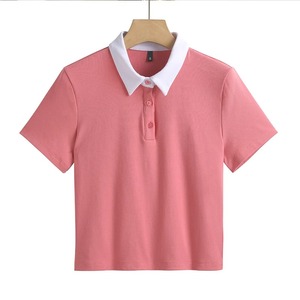 Polos respirants de qualité supérieure 100% coton vente en gros chemise pour femmes polos à col montant personnalisés pour femmes - Product Image 2