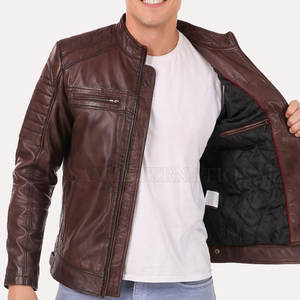 Veste en cuir sur mesure de style nouveau Veste en cuir pour homme à quantité minimale de commande bas Veste en cuir fabriquée au Pakistan - Product Image 4
