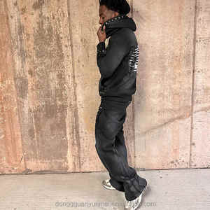 Custom hombres/mujeres Streetwear impreso poliéster Jogger conjunto cremallera chaqueta cortavientos con chándal corto ropa personalizada - Product Image 6