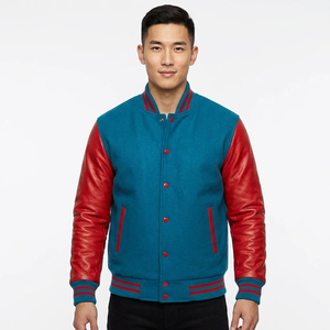 Chaqueta Varsity Skyler para Hombre, Casual, Azul y Amarillo, Corte Regular, Poliéster Impermeable, Acolchada, Tejido Worsted de 320g, Cierre de Cremallera - Product Image 3
