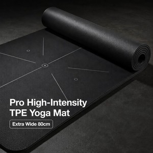 Tapete de Yoga TPE de Alta Intensidad para Hombres - Tapete Profesional Antideslizante de 80 cm de Ancho Extra para <span class=keywords><strong>HIIT</strong></span> y Entrenamiento de Fuerza, 8 mm de Grosor - Product Image 1
