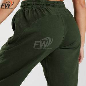 Pantalones deportivos personalizados de otoño/invierno, suaves, de forro polar, cálidos, holgados, para mujer, pantalones de chándal de algodón, pantalones jogger de pierna ancha para mujer - Product Image 2