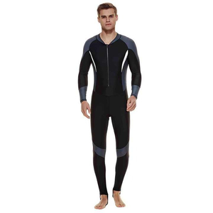 Traje de neopreno para surf y natación de una pieza para hombre con cremallera frontal de manga larga y técnicas impresas - Product Image 5