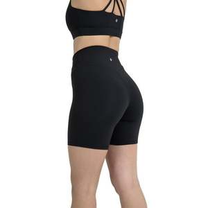 Pantalones cortos de Yoga Cruz cintura alta Levantamiento de cadera Nylon gimnasio corto Yoga Fitness mujeres ciclismo apretado elástico transpirable deportes pantalones cortos - Product Image 3