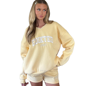 Nouvel arrivage de sweat-shirt pour femme à la mode pull décontracté à manches longues en tissu de coton et polyester pour femme - Product Image 1