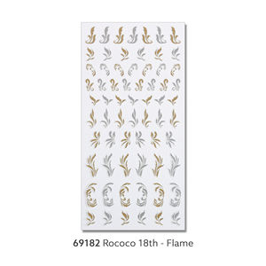 Rococo 18th Professional Luxury 3D Emboss Nail Stickers Flame Leaf Design en Or Argent Feuille Corée Point Décoration Style - Product Image 1