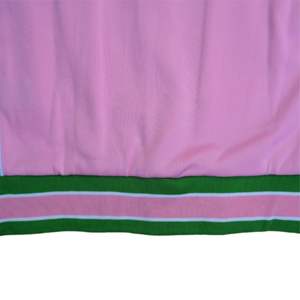 Veste de survêtement rétro pour femme Vêtements grecs de sororité vintage | Coupe athlétique 100% haut rose et vert en polyester avec design personnalisé - Product Image 5