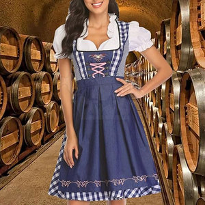 Vestido Dirndl Bávaro para Mujer, Superventas, Mini, Cuello en V, Corte en A, Poliéster Transpirable, Espalda con Cordones, Personalizable para Fiestas - Product Image 5