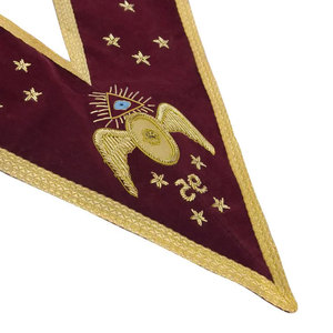 Matériau en laine de haute qualité Forme ovale légère Utilisation de Noël Collier maçonnique Regalia avec broderie à la main - Product Image 5