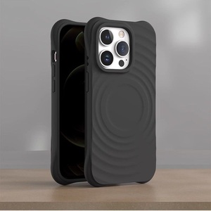 เคสโทรศัพท์ซิลิโคน TPU แม่เหล็กสุดหรูแบบบางพิเศษกันกระแทกลายคลื่น3D ฝาครอบมือถือสำหรับ iPhone 16 PROMAX 16 PLUS 15 14 13