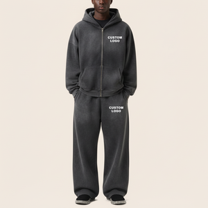 Conjunto Deportivo de Forro Polar para Hombre, Sudadera con Capucha, Color Sólido, Venta al Por Mayor |   Conjunto Deportivo con Cierre de Cremallera de Peso Medio |   Ropa Urbana con Logotipo Personalizado |   Ropa Deportiva Directo de Fábrica - Product Image 4