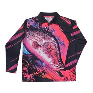 UPF50+ Sun Protection Long Sleeve Fishing Polo <b>Shirt</b> - Sublimation Ready Custom Design, Anti-UV Quick-Dry Fabric - Product Image 5