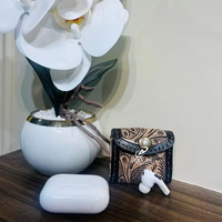 Nouveau Western 100% véritable cuir usiné de protection Air pod couvre haute qualité personnalisé étuis de voyage de protection meilleur cadeau jamais