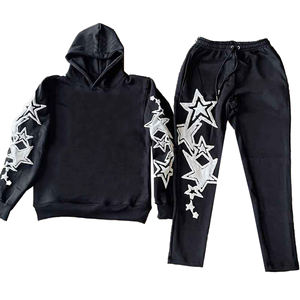 Ropa de calle personalizada chándal de alta calidad Flare pantalones de chándal y Sudadera con capucha 100% algodón pesado Jogging chándal para hombres - Product Image 5