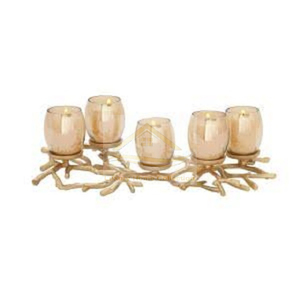 Antler Admirable Design Silver Color <b>Candle</b> Wax Holder Fashionable Style <b>Set</b> of 2 Aluminum Cast <b>Candle</b> Stand Tabletop Decorative - Product Image 5