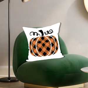 Housse de coussin Halloween à imprimé citrouille - Décoration mignonne et effrayante, 32"x32" - 80x80 cm - Product Image 4
