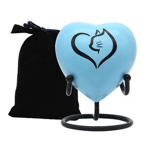 Urne funéraire en forme de cœur de 50 ml, bleu ciel, vente en gros |   Direct d'usine - Product Image 2