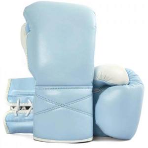 Guantes de boxeo de cuero de vaca de alta calidad con cierre de cordones Diseño de logotipo personalizado 100% Guantes de lucha de cuero - Product Image 1