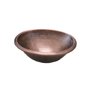Fregadero de baño redondo martillado a mano de cobre puro de llegada superior - Product Image 4