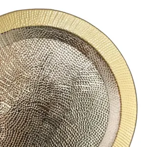 Plateau décoratif de mariage de Noël personnalisé le plus vendu fabriqué à la main en aluminium frais Mandala gravé servant de l'artisanat en métal - Product Image 2