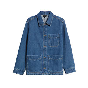 Chaqueta Vaquera de Hombre de Buena Calidad, Diseño Personalizado, Estilo Urbano, Patrón de Letras, Logotipo Frontal Recubierto, Resistente al Viento, de Algodón - Product Image 1