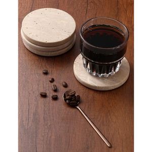 Ensemble de 4 sous-verres classiques en céramique beige, absorbants, écologiques, réutilisables - Product Image 4