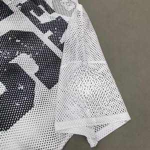 Camiseta Deportiva de Malla con Estampado Personalizado en Color de Contraste, 100% Algodón, Estilo Hip Hop, Corta, para Fútbol, Baloncesto y Otros Deportes - Product Image 5