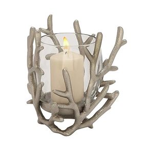 Photophore rond en fer de luxe Porte-bougie en acier fait à la main avec nickelage Design unique pour les mariages de noël - Product Image 5