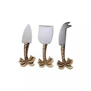 Juego de queso de latón macizo chapado en oro diseño de ratón único mango hecho a mano juego de queso de acero inoxidable para el hogar - Product Image 2