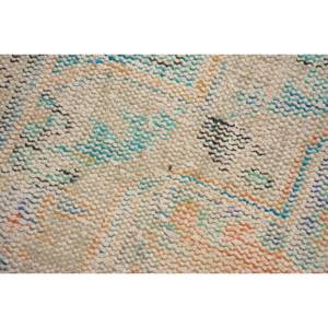 พรมตุรกีโบราณแบบทันสมัยขนาด2.5x1.5ฟุตสีเบจสีน้ำเงินการออกแบบการเย็บปะติดปะต่อกันคลาสสิกสานแบนเรียบลาเท็กซ์ขนสัตว์ตกแต่งห้องนั่งเล่น - Product Image 5